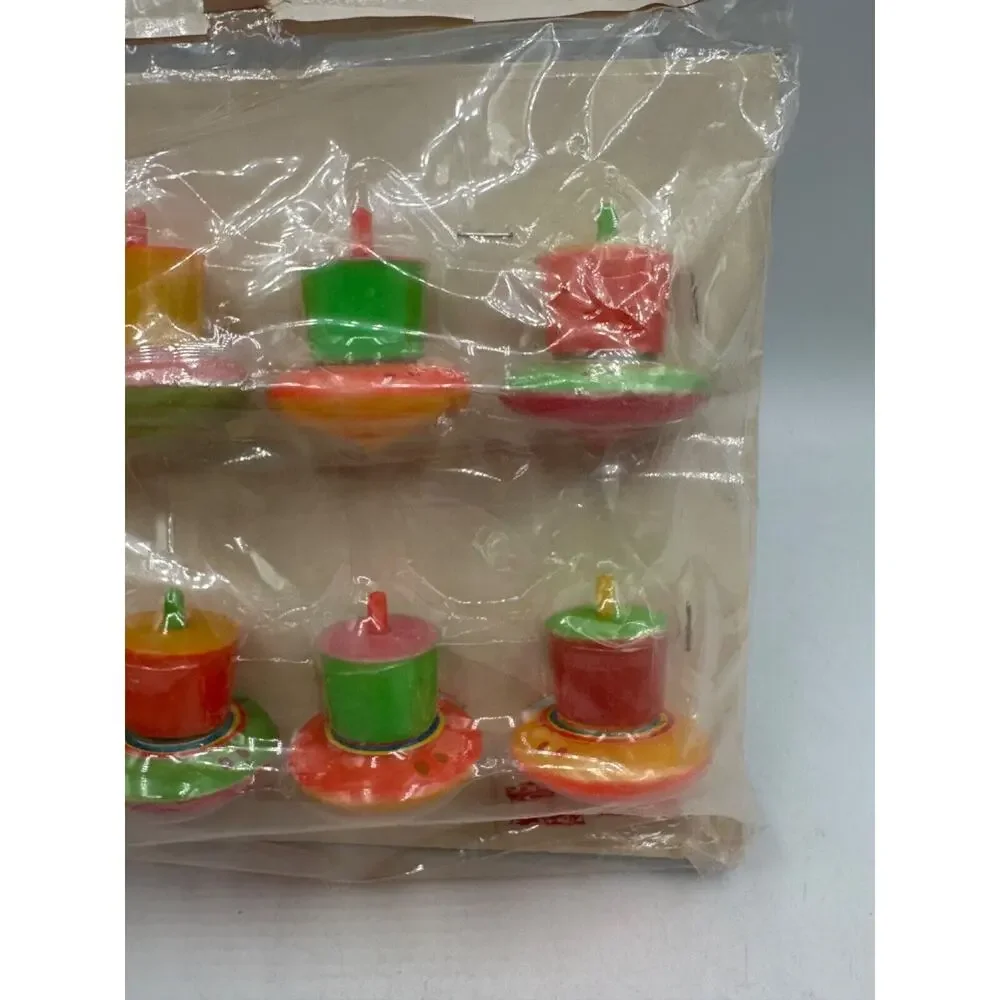Vtg Carrousel 70s Party Favors Tops Top Toys Colorful Sealed Rare